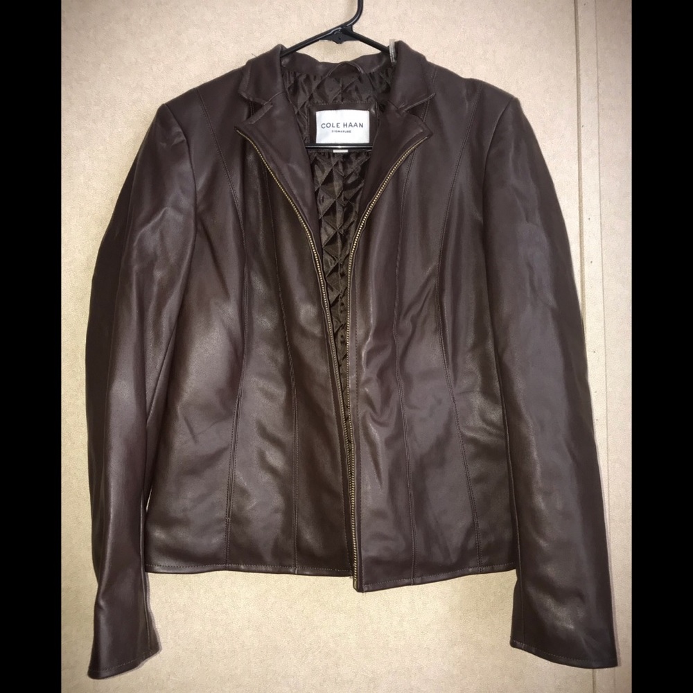Cole Haan leather brown jacket